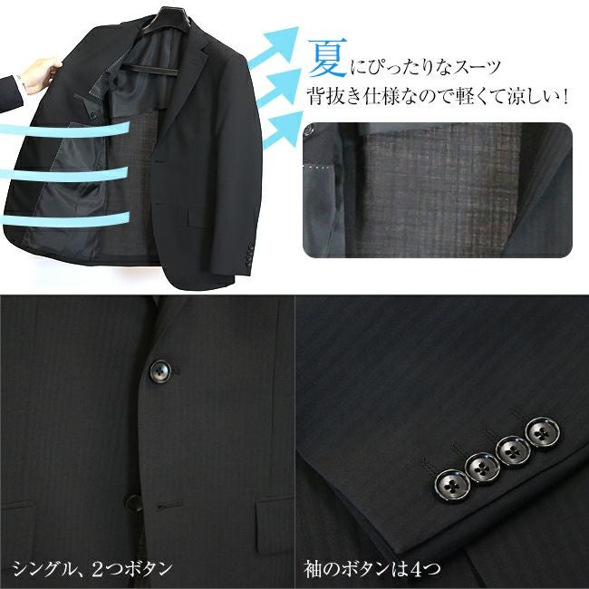 メンズサマースーツ ストライプ ディテール1